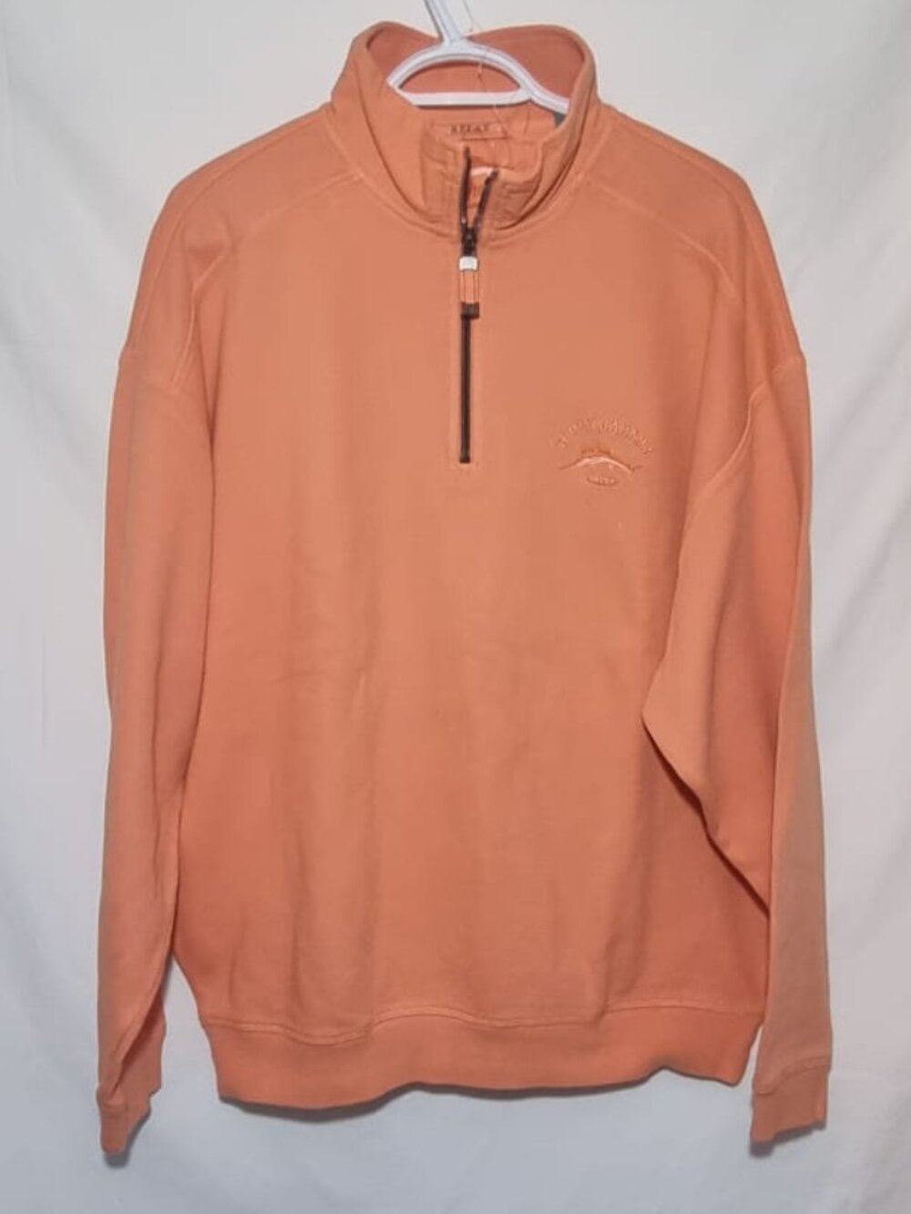 Tommy Bahama Men’s Quarter Zip Pullover – Orange | Size L/G